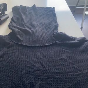 Free People “We the Free” Black Waffle Cowlneck